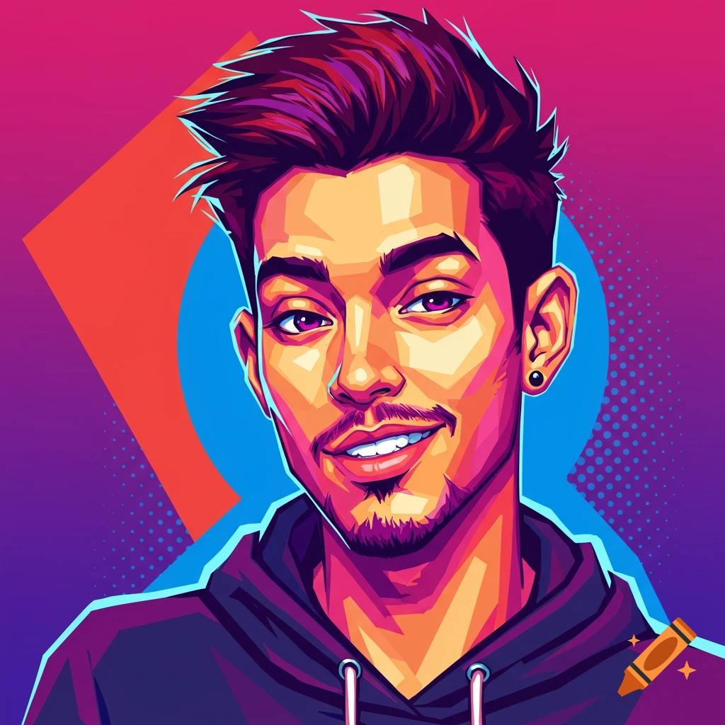 Stylized digital art portrait of a man.
