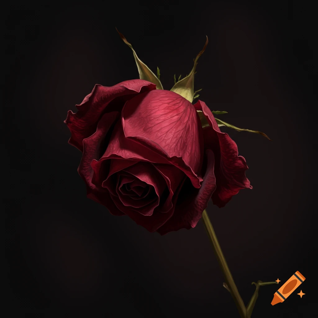 A red rose on a dark background