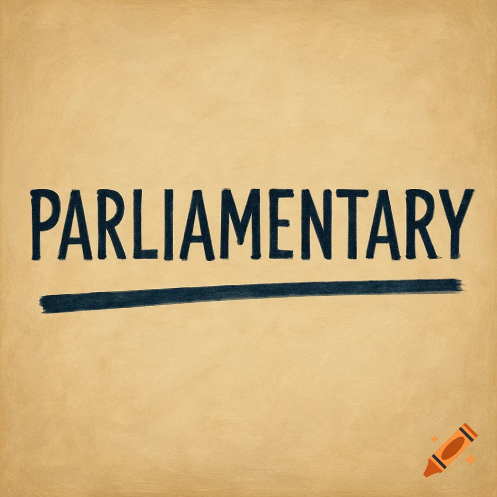The word PARLIAMENTARY with an underline on a textured background.