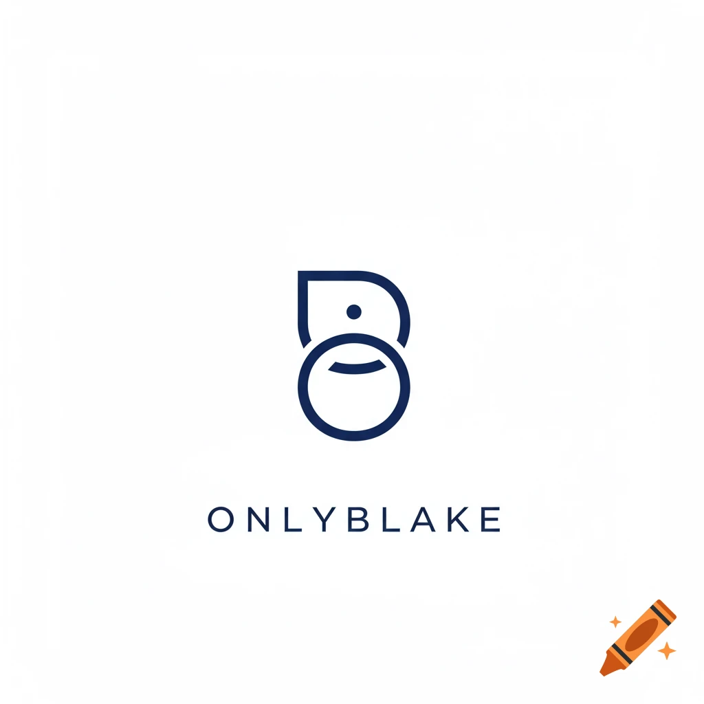 Blue geometric logo design with the text ONLYBLAKE below it on a white background.