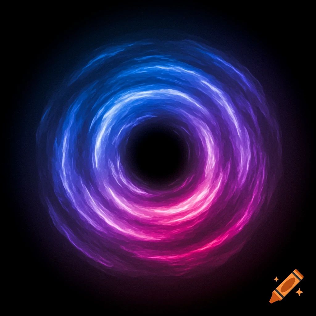 A swirling blue and pink energy vortex.