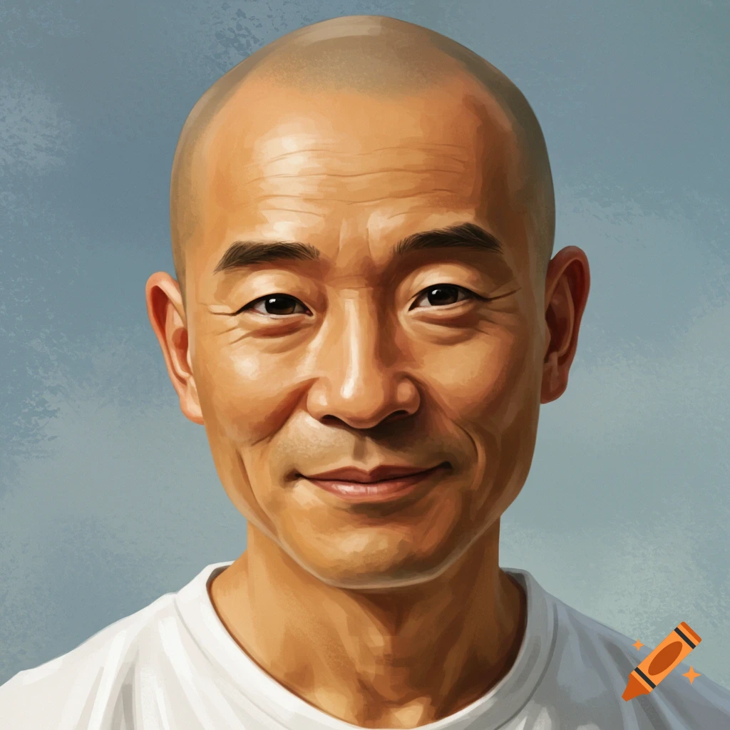An image of a smiling bald man