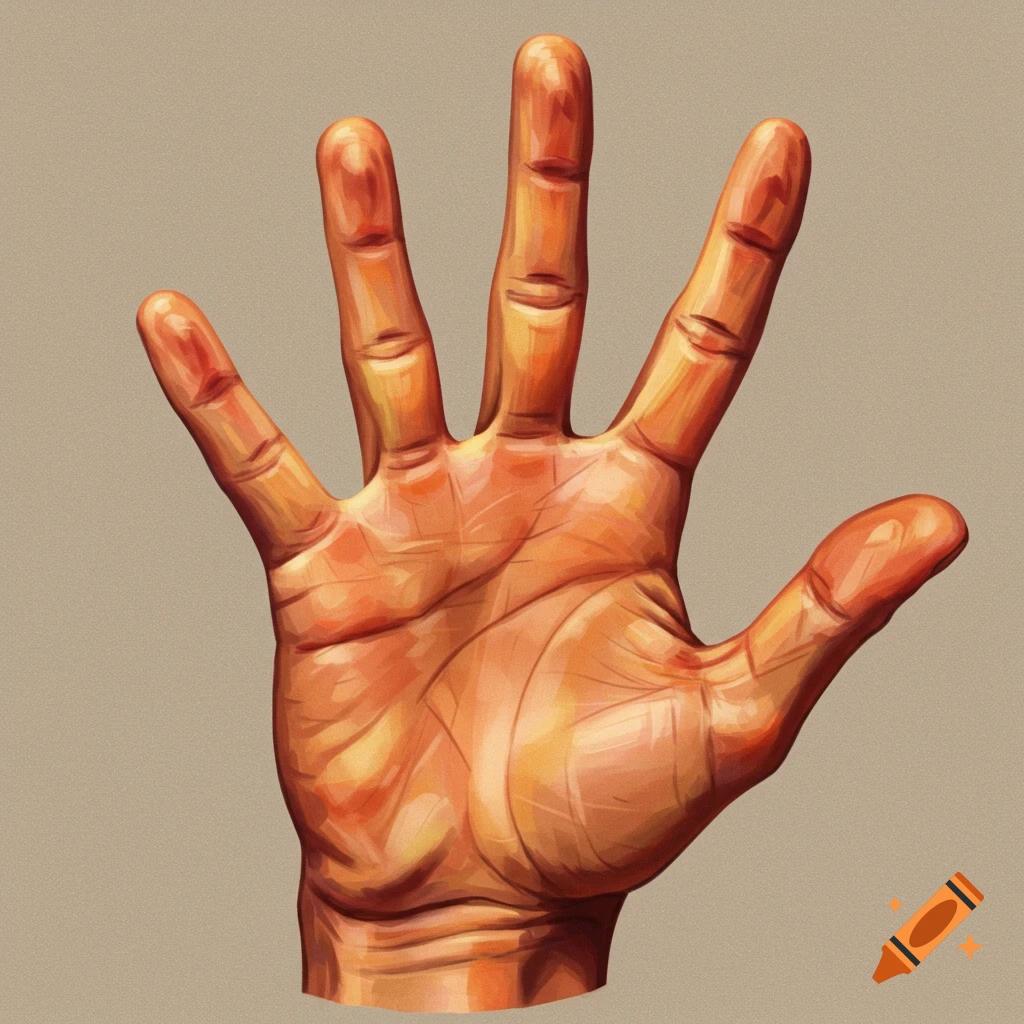 An image of a hand with five fingers.