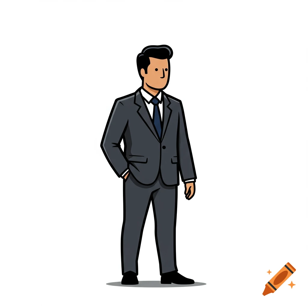Vector illustration of a businessman in a suit.