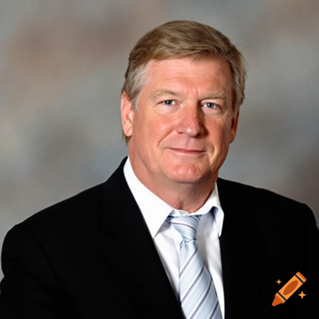 Portrait of a man in a black suit and striped tie