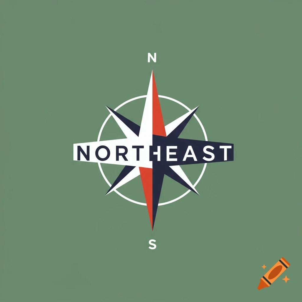 Compass rose logo with NORTHEAST text and N and S labels