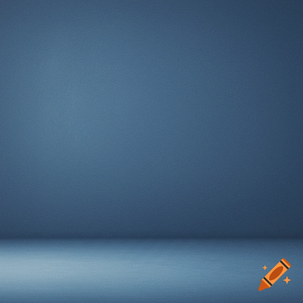 A plain steel blue background.