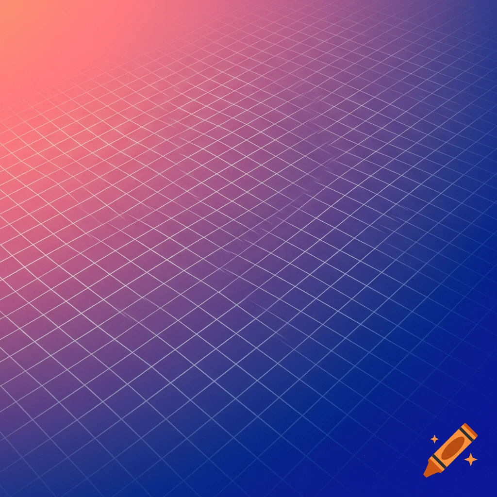 White grid over pink to blue gradient