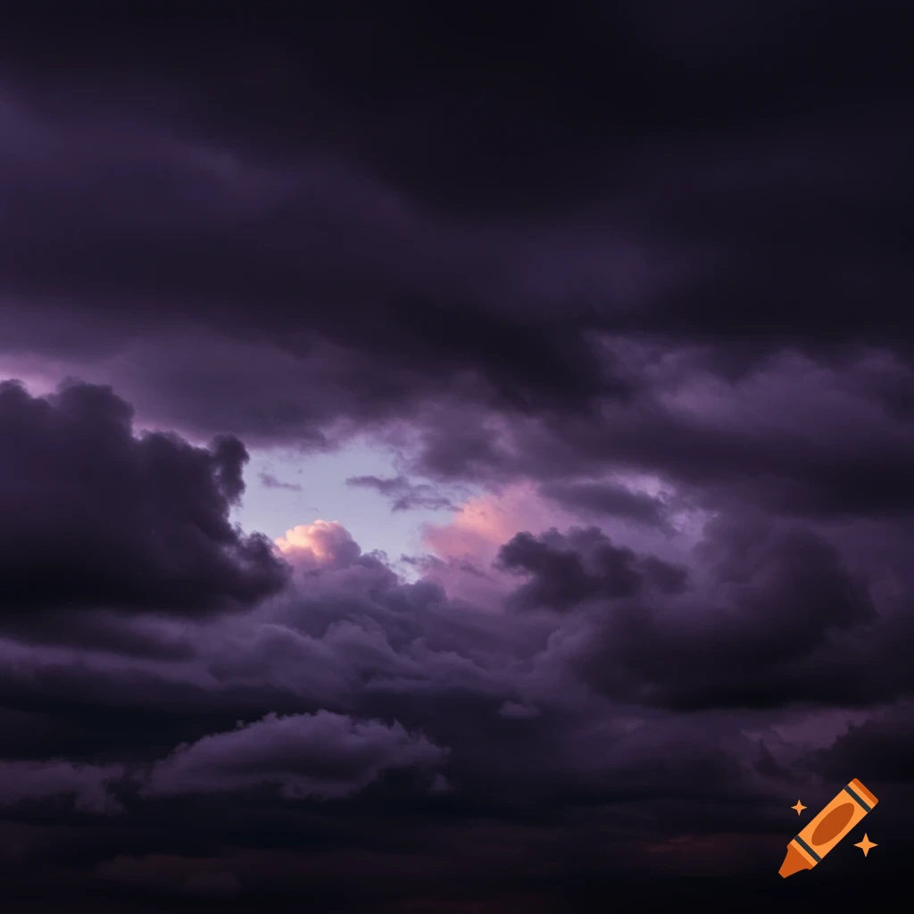 Dark purple storm clouds with a lighter patch of sky visible in the center.