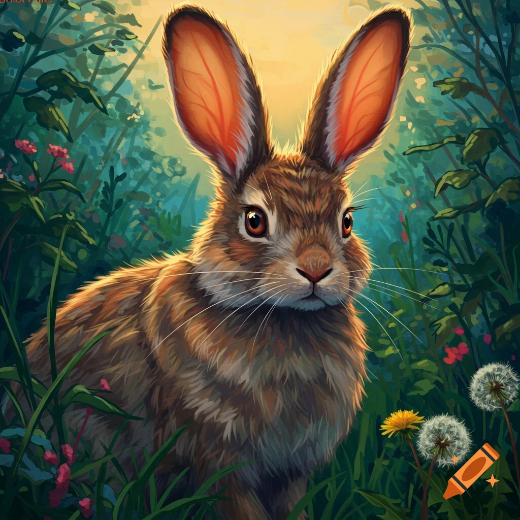 A rabbit in a forest.