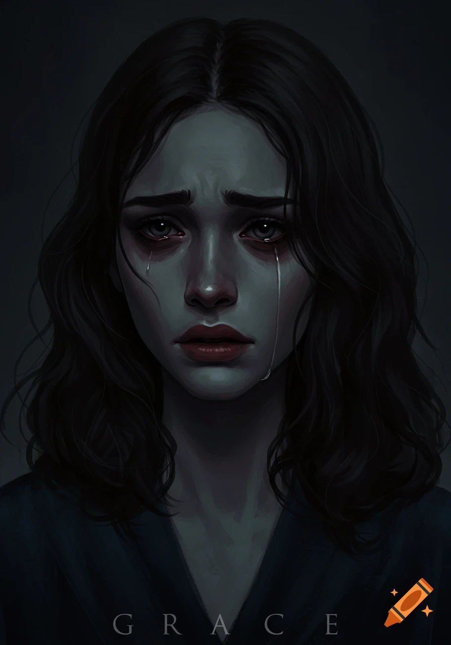 Portrait of a woman crying