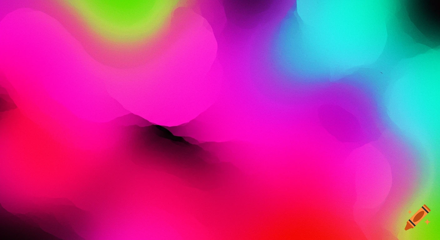 Abstract background with soft gradients of bright pink, red, purple, blue, green, and black.
