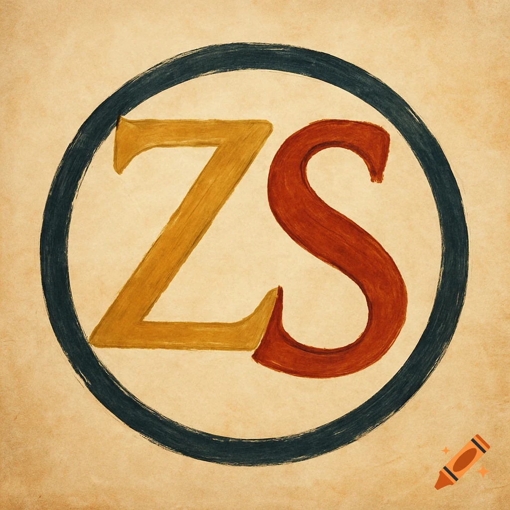 Logo with letters Z and S inside a black circle.