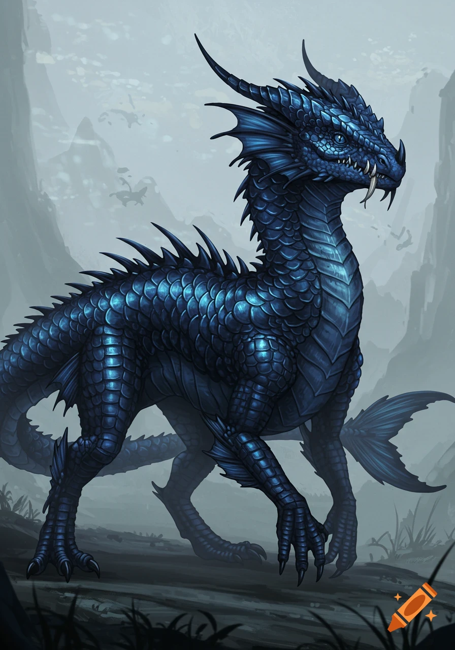 Blue Dragon Scales Texture created on Craiyon
