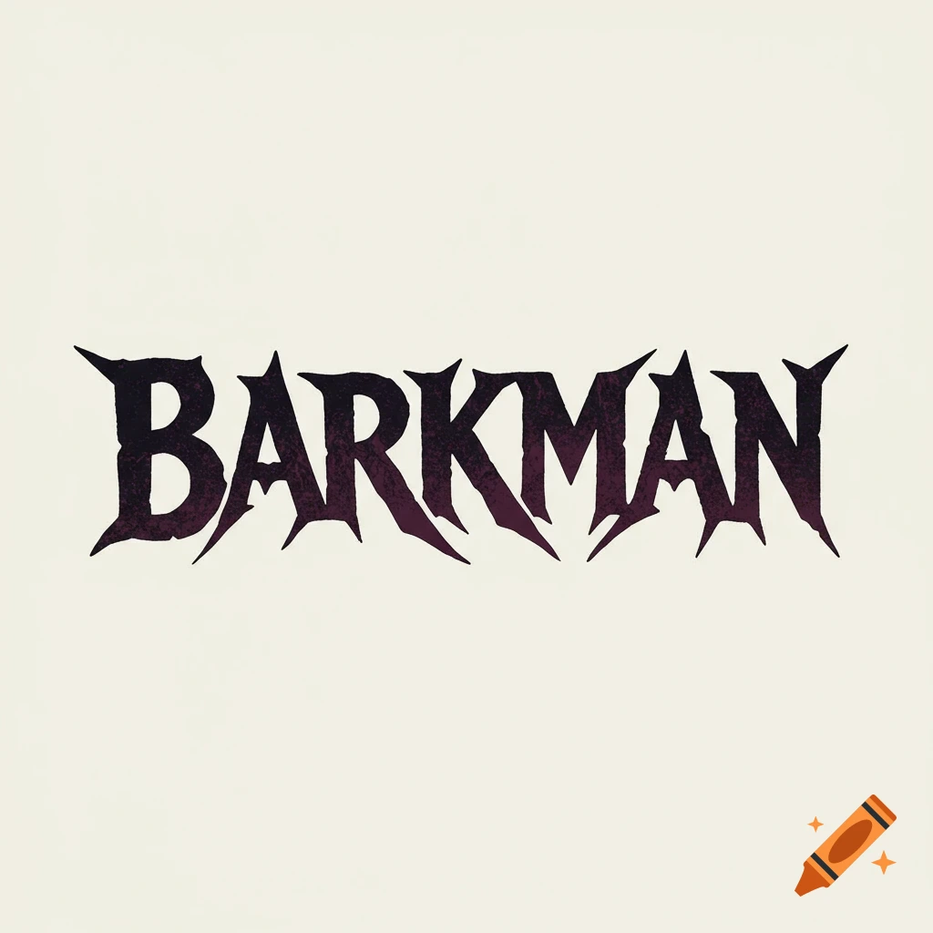 Logo for BARKMAN in a dark, jagged style