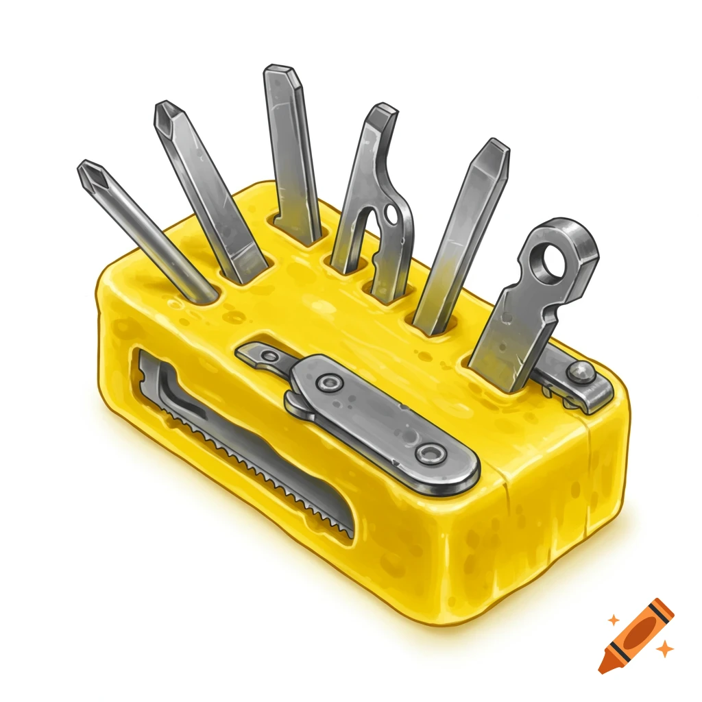 A multi-tool made of yellow soap
