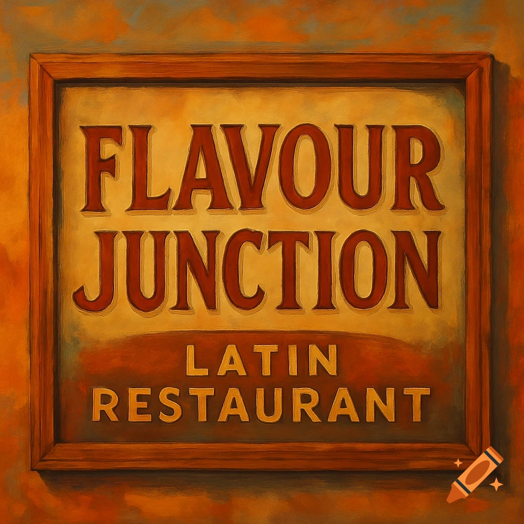 Painting of a restaurant sign for Flavour Junction Latin Restaurant