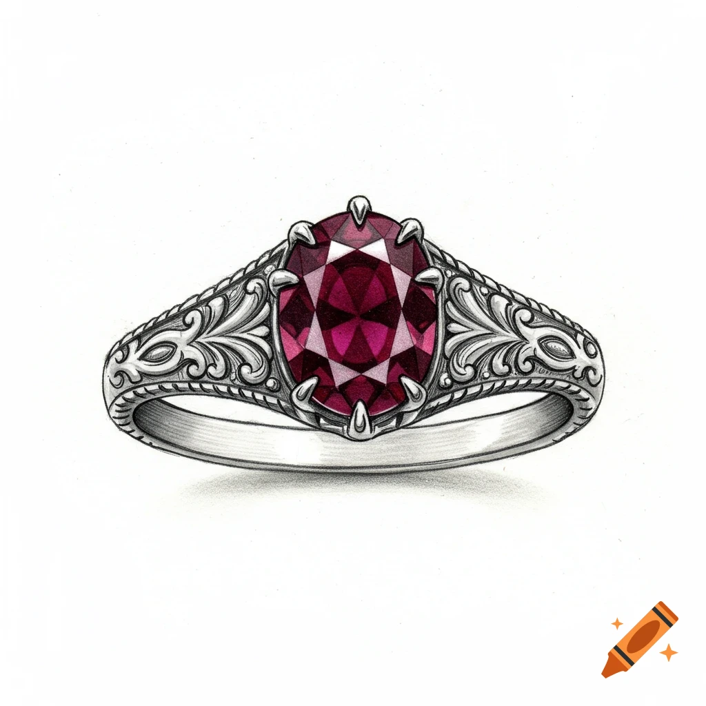 Ruby fantasy amulet on Craiyon