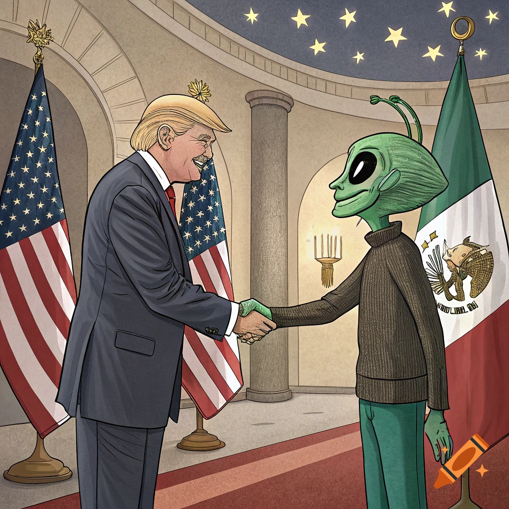 Illustration of a Mexican man in traditional clothing shaking hands ...