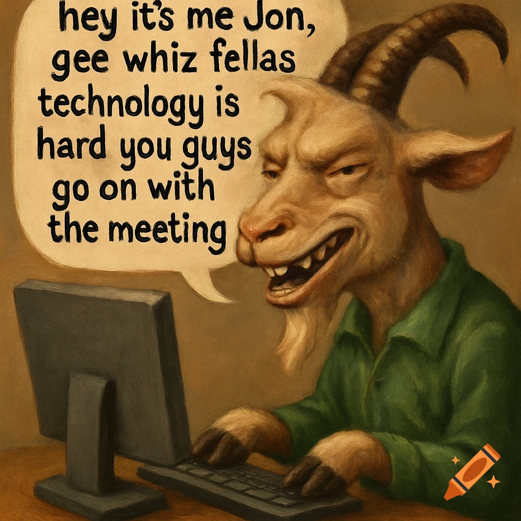 A goat is using a computer with a speech bubble. on Craiyon