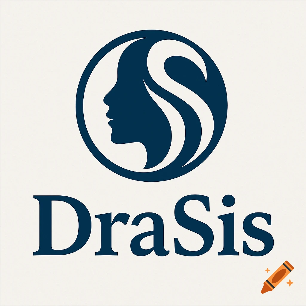 A logo for DraSis featuring a stylized face profile within a circle and the text "DraSis" below.