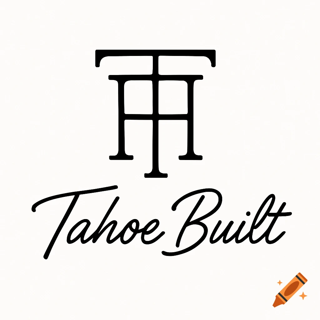 A logo with a stylized intertwining 'TH' icon above the script text "Tahoe Built", all in black on a white background.