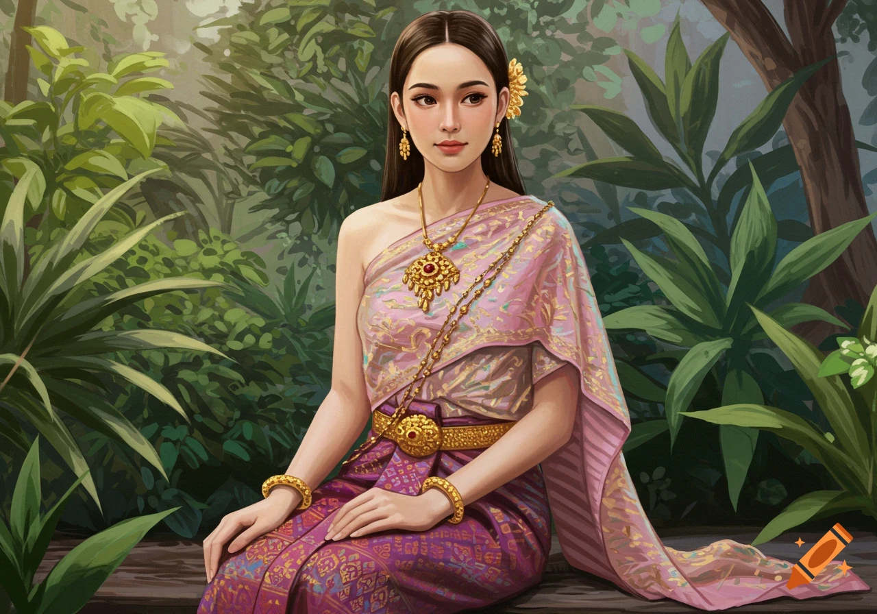 A woman in traditional Thai dress