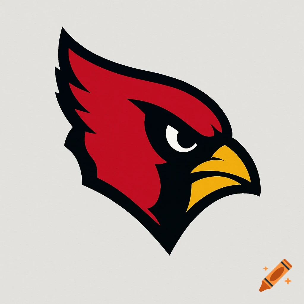 A sports logo featuring a stylized red and black cardinal head with a yellow beak.