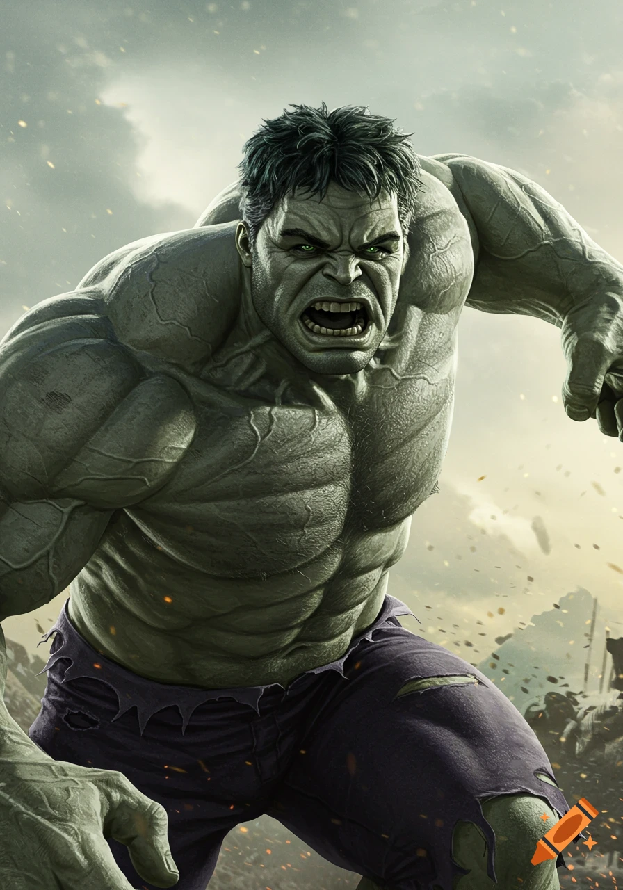 The Marvel character Hulk roaring
