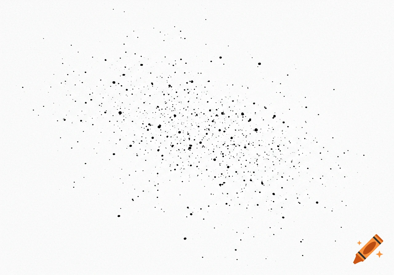 Sparse black dots on a pure white background.