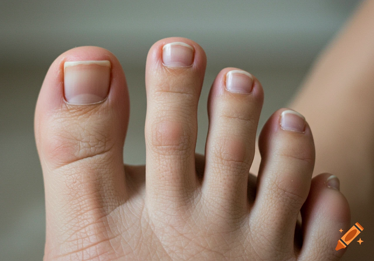 Close-up photo of a person's toes.