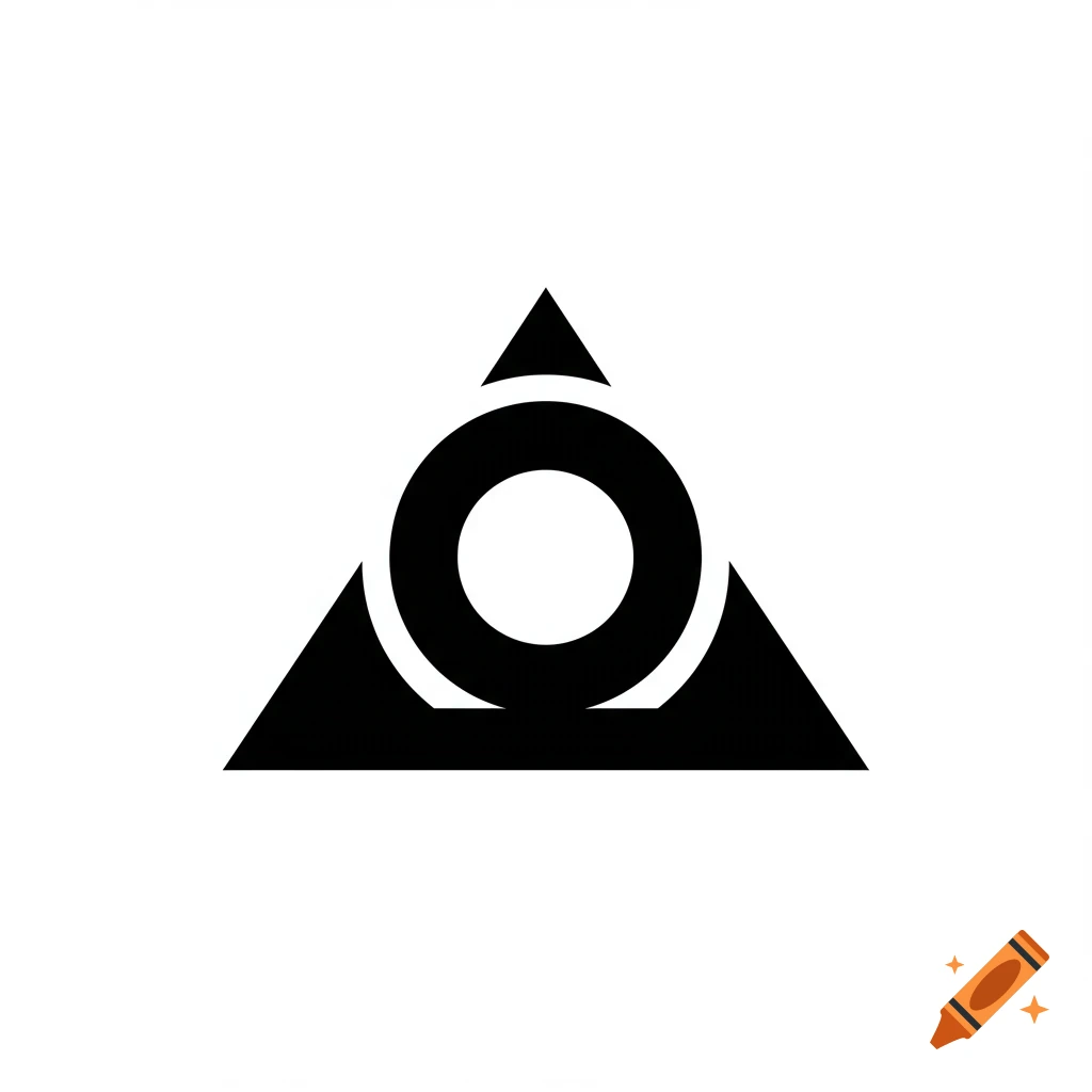 A black geometric symbol of a circle inside a triangle.