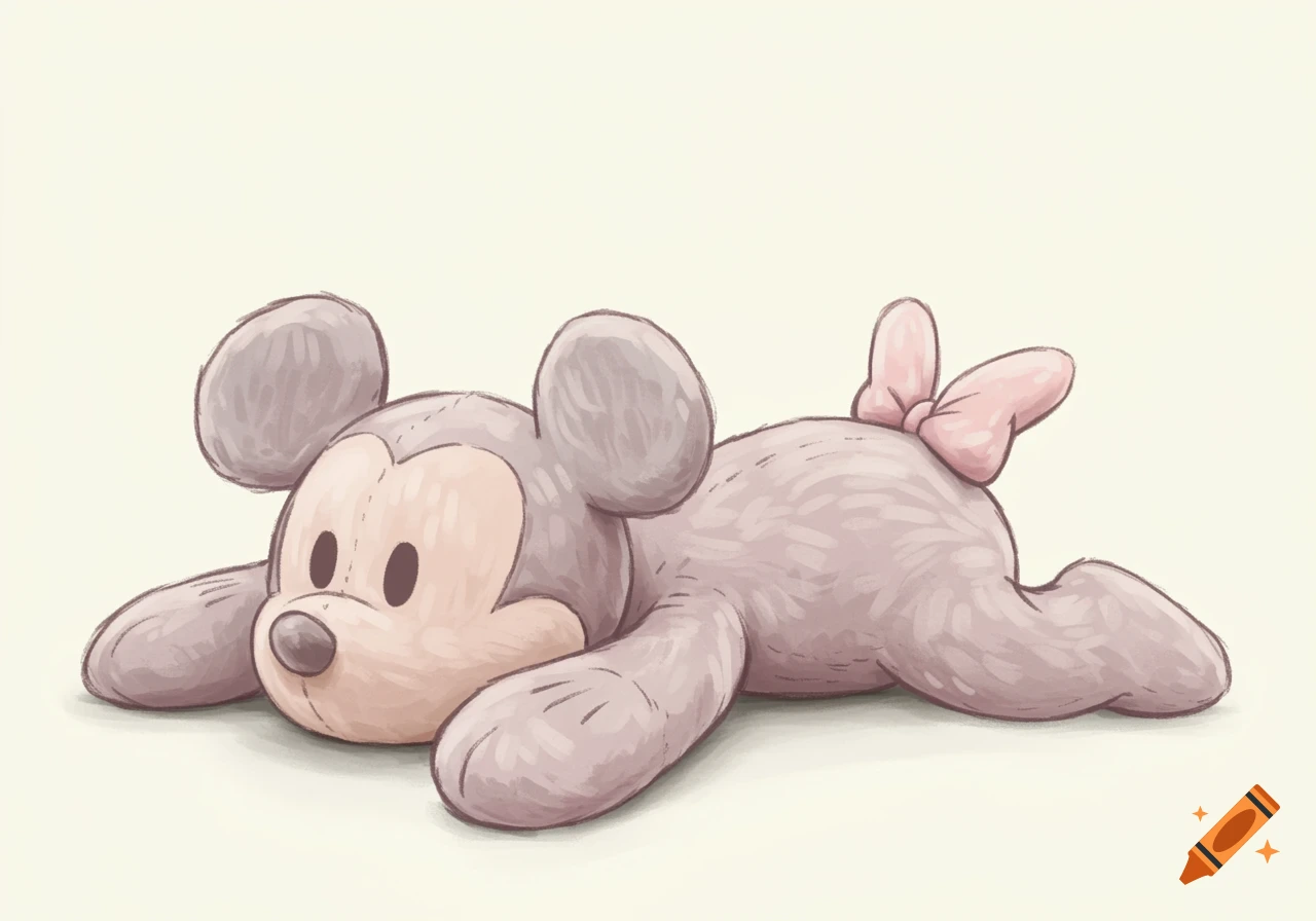 A plush Mickey Mouse or Minnie Mouse toy.