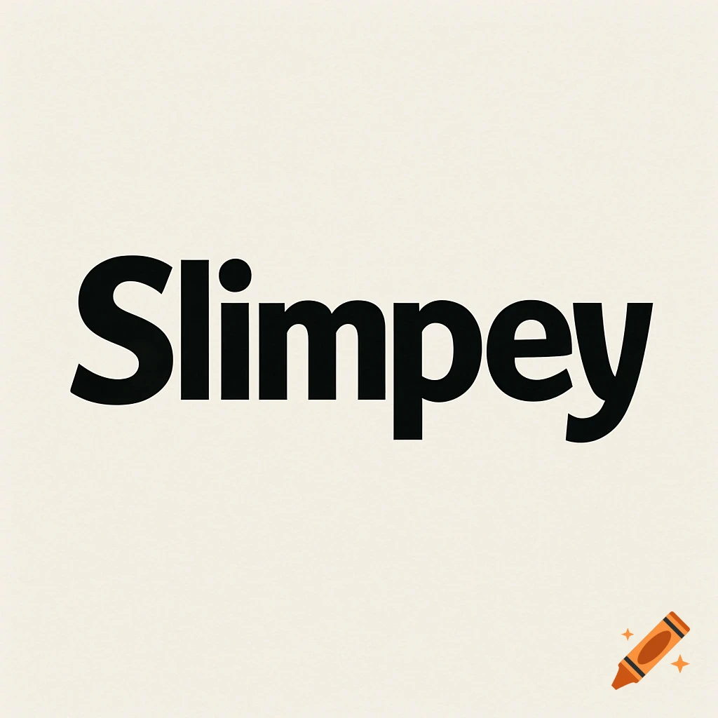 A black logo with the word Slimpey on a light background.