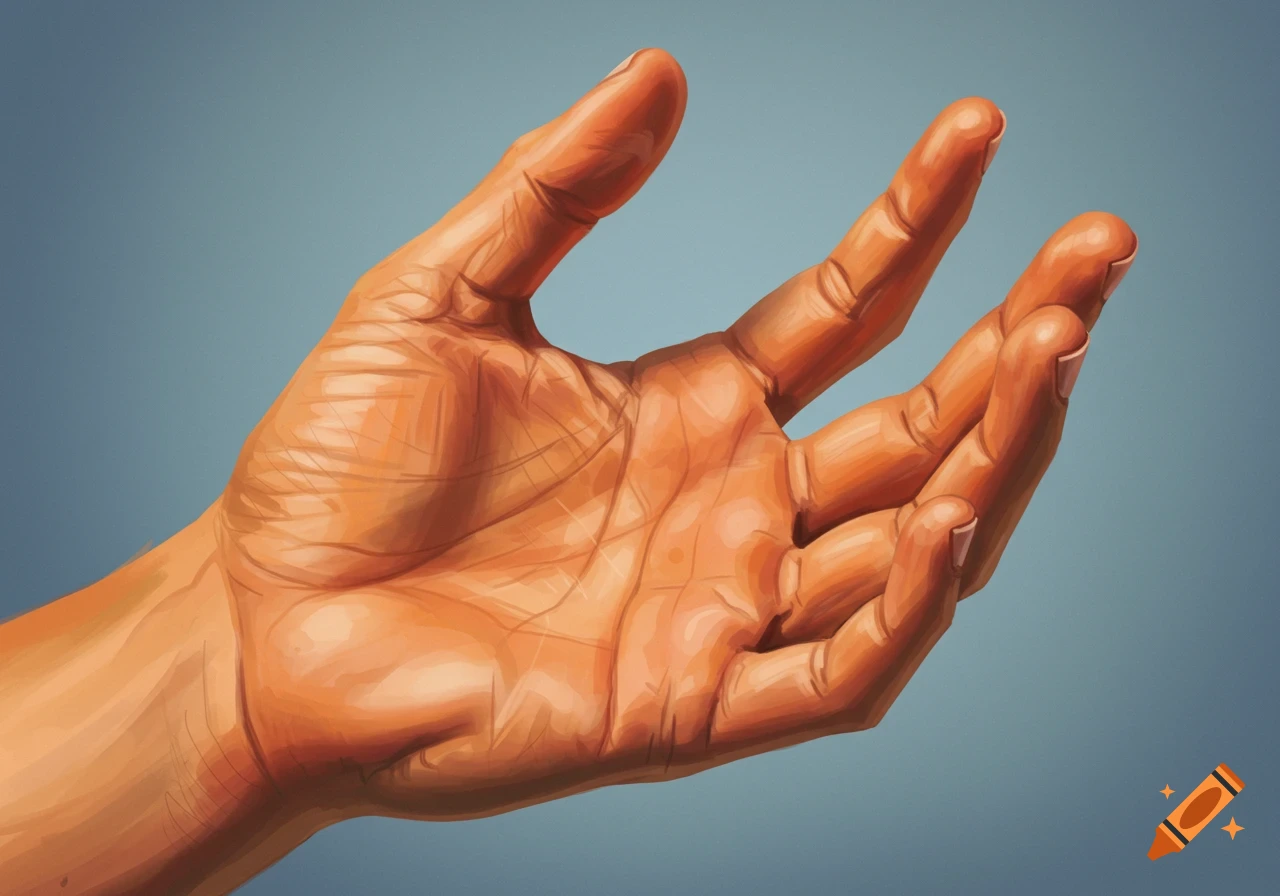 An open hand reaching upwards