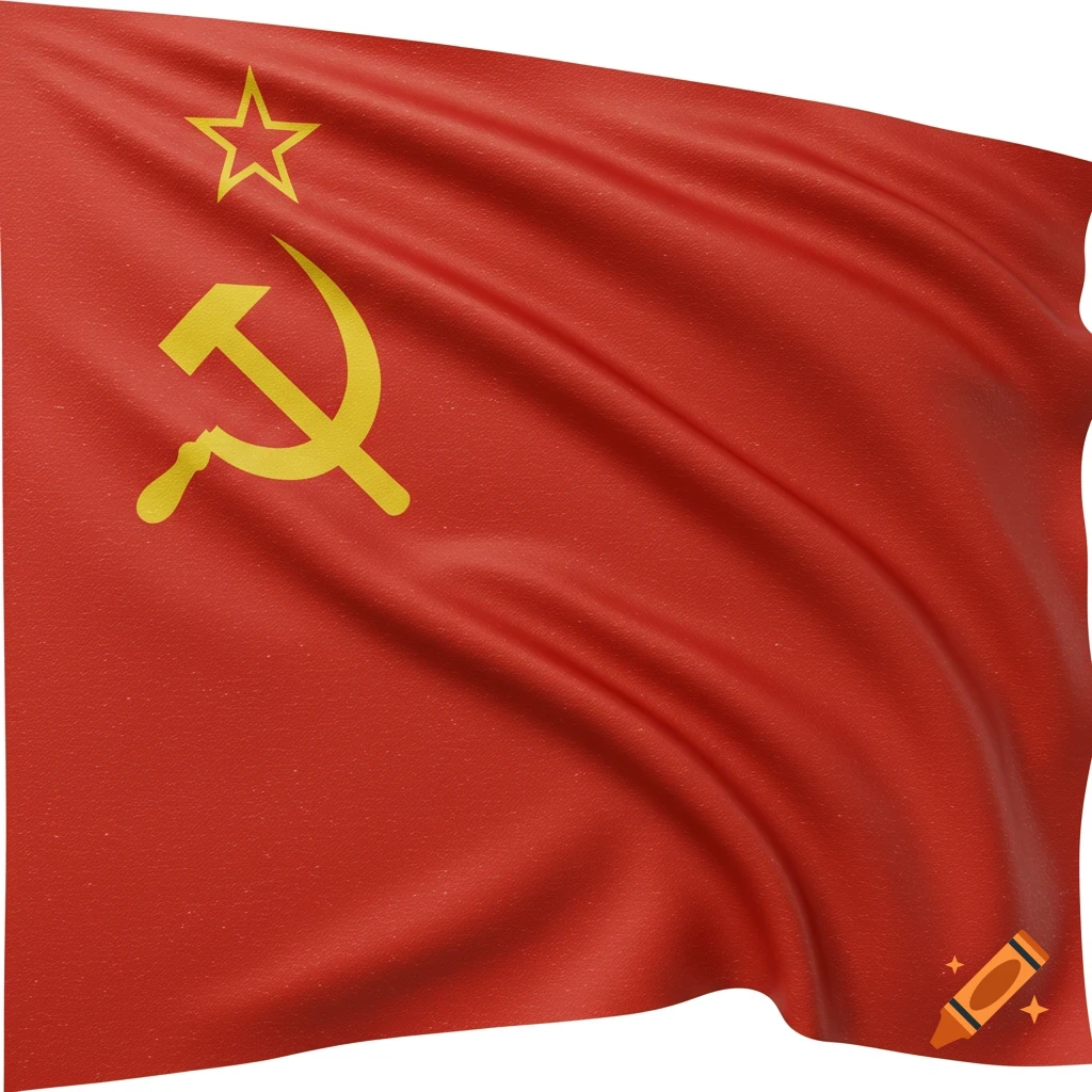 The Soviet Union flag waving.
