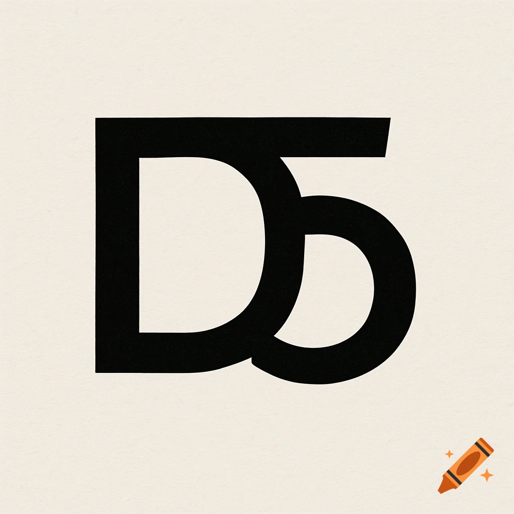 Black logo combining the letter D and the number 5