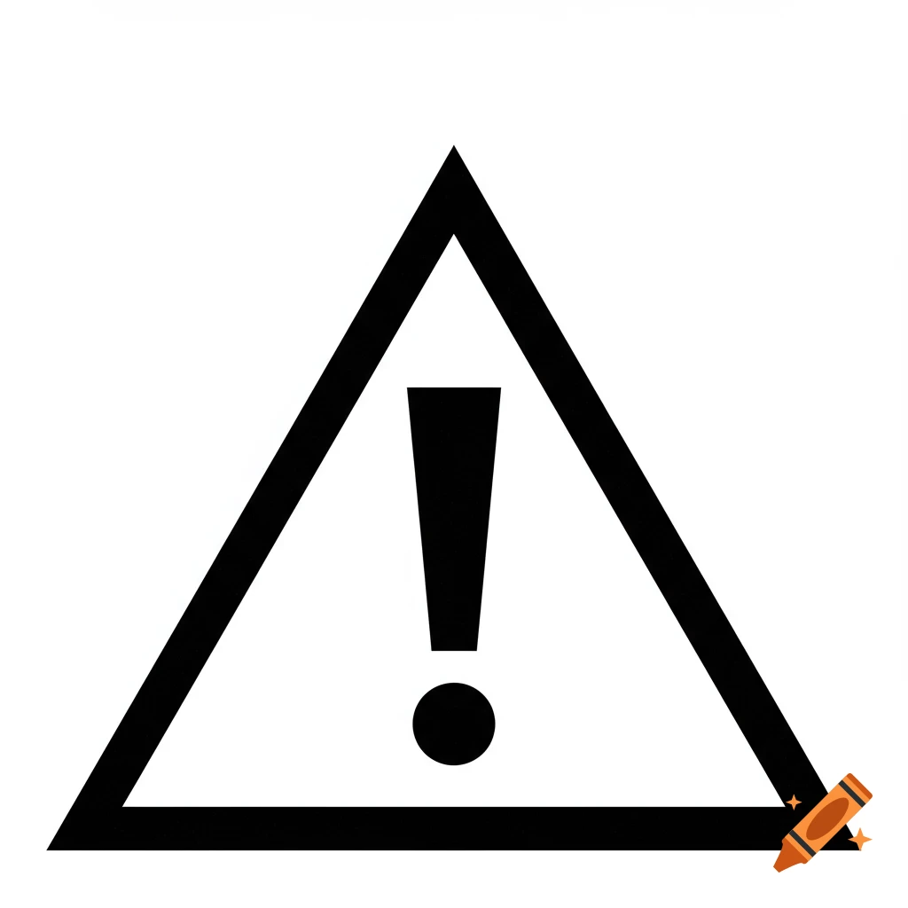 Black warning triangle symbol with an exclamation point