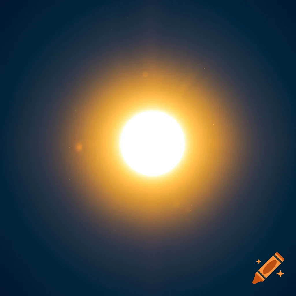 The sun shines brightly in a dark sky.