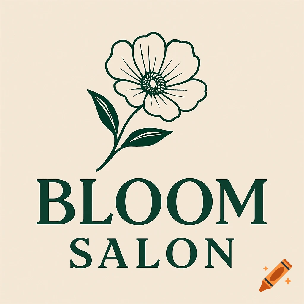 Floral logo with the text 'BLOOM SALON'