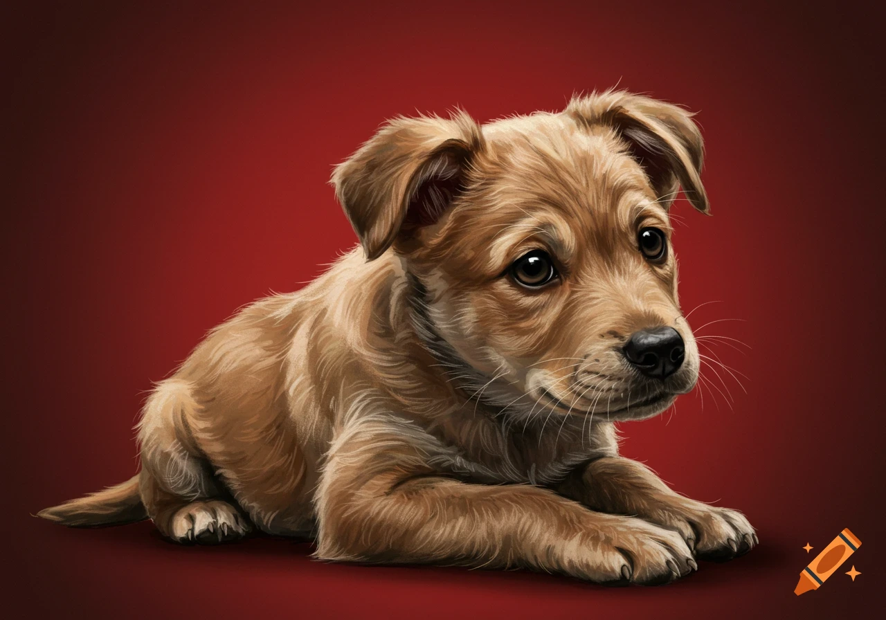 a brown puppy sitting.