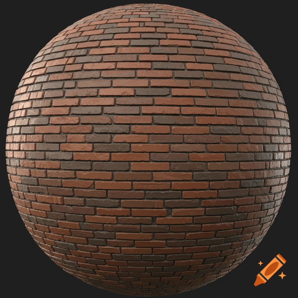 A spherical brick wall texture