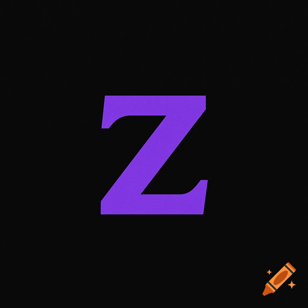 Purple letter Z on a black background