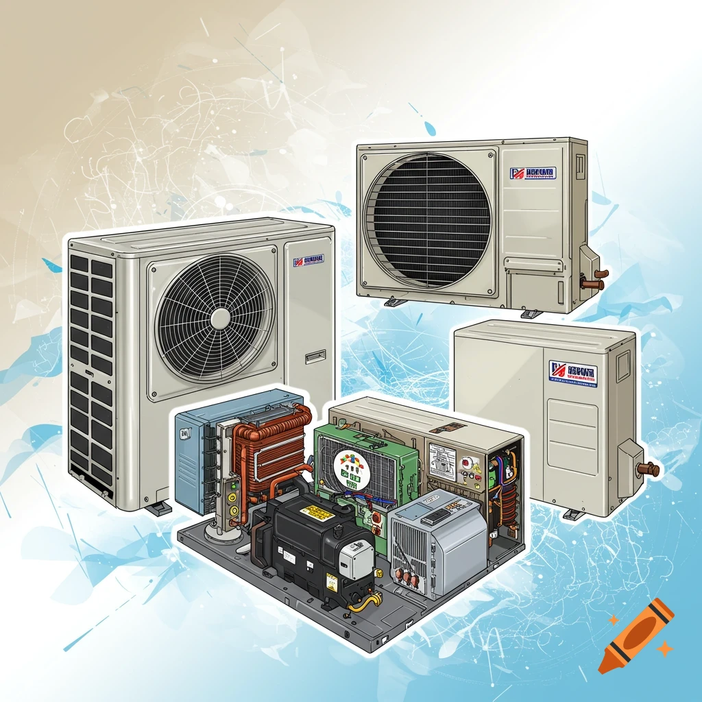 Image of HVAC units showing external and internal components