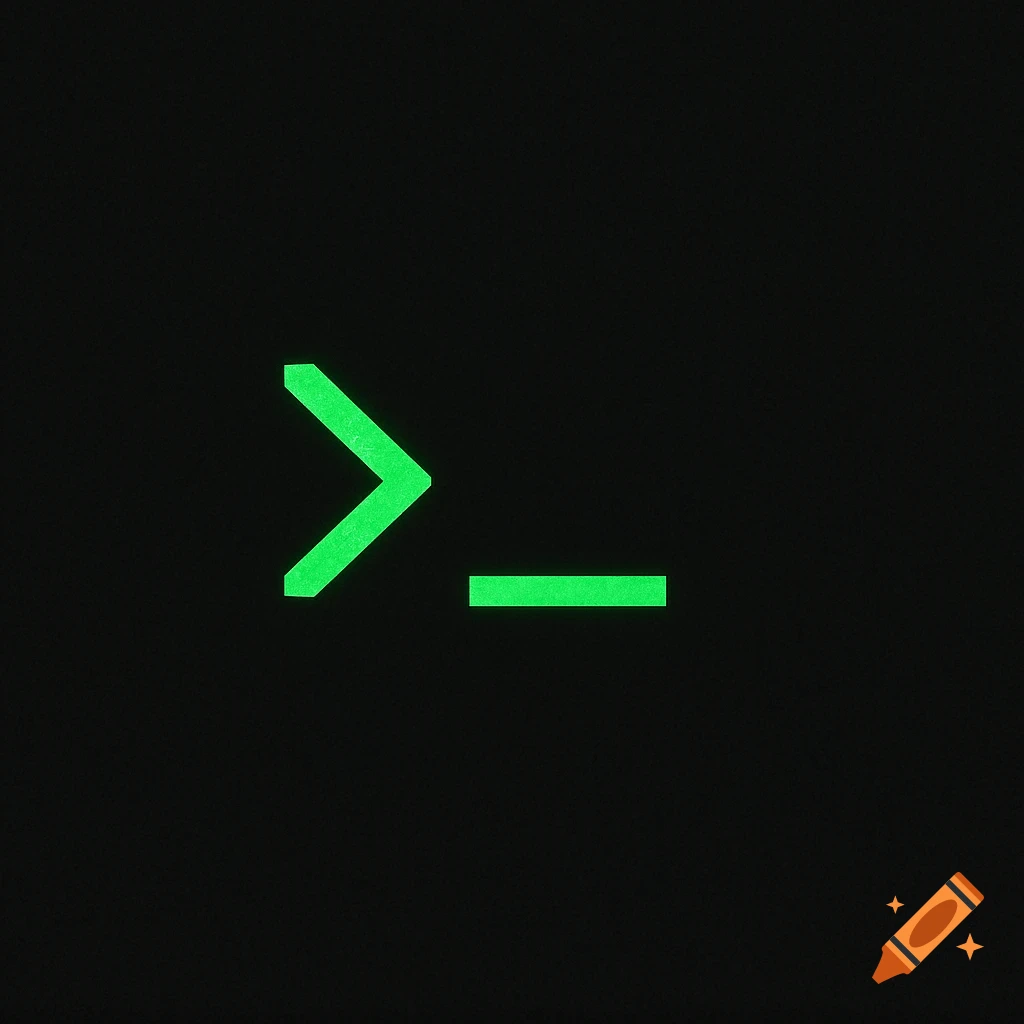 Green terminal prompt symbols >_ on a black background.