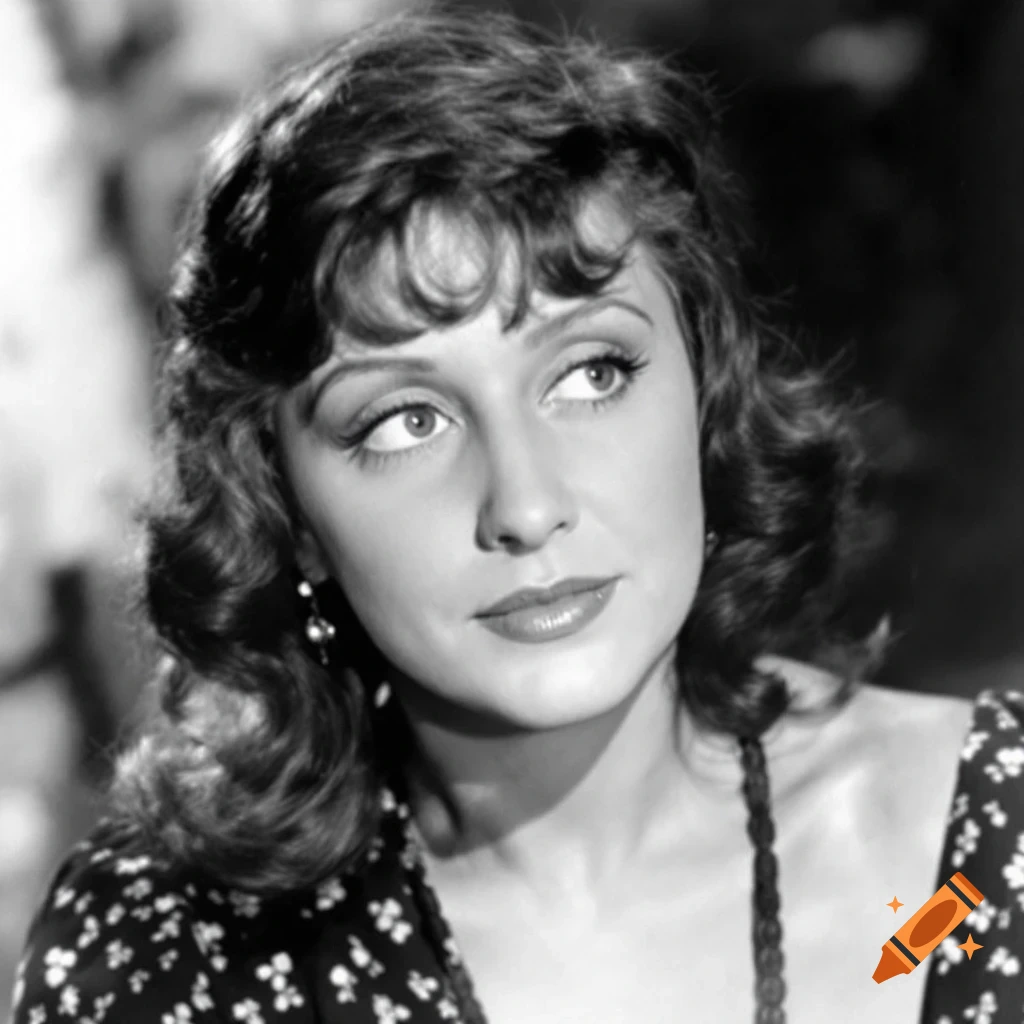 Black and white portrait of a woman looking upwards