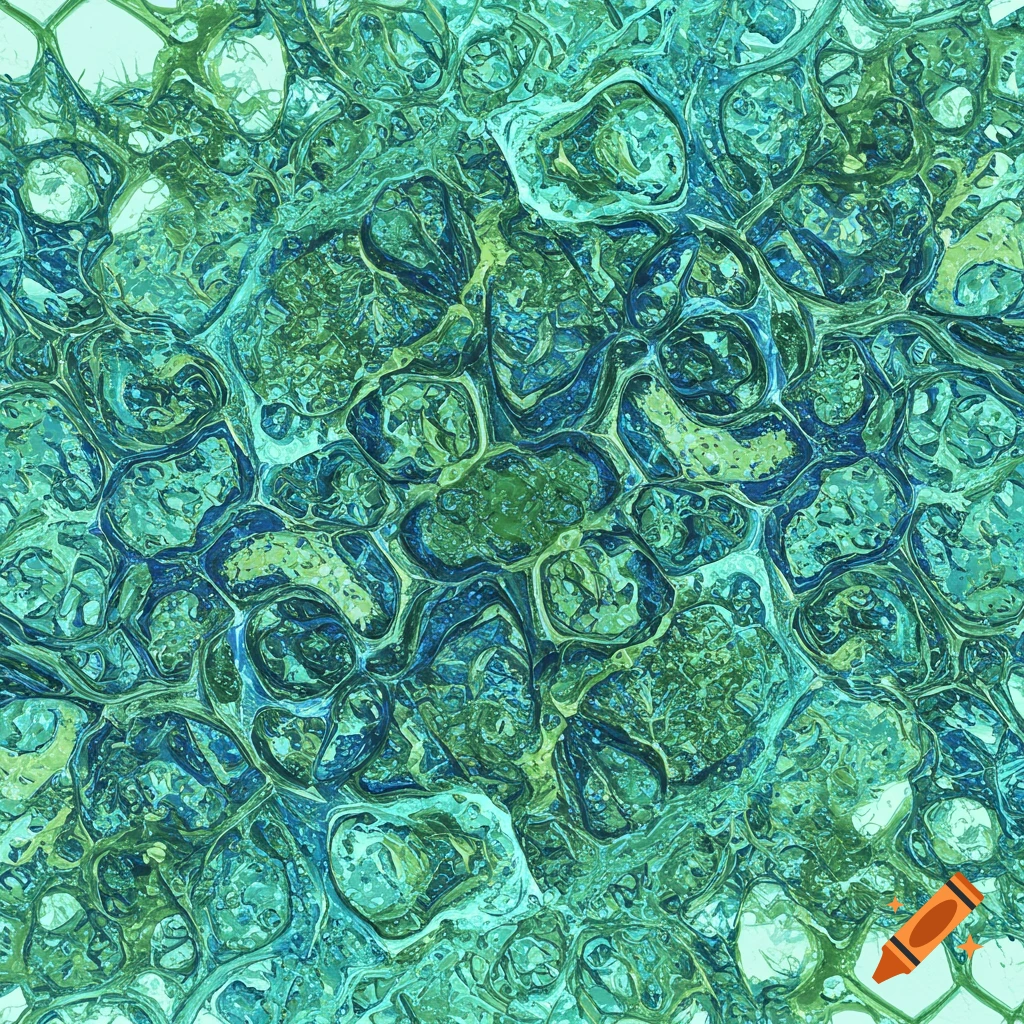 Abstract pattern in shades of blue and green