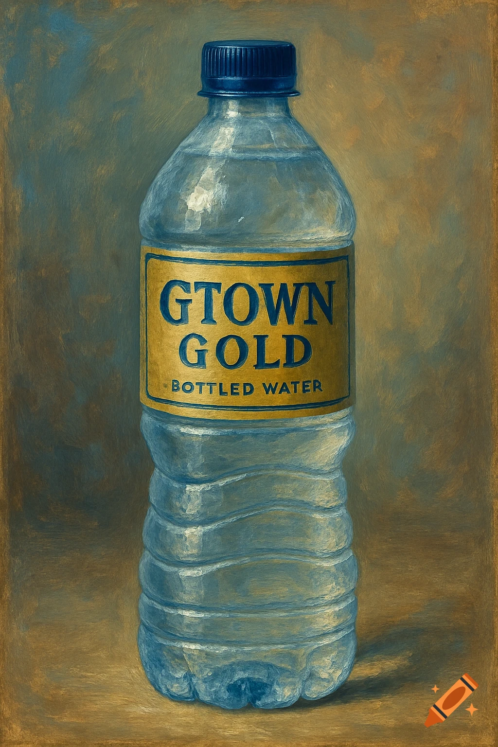 A bottle of 'Gtown Gold' bottled water