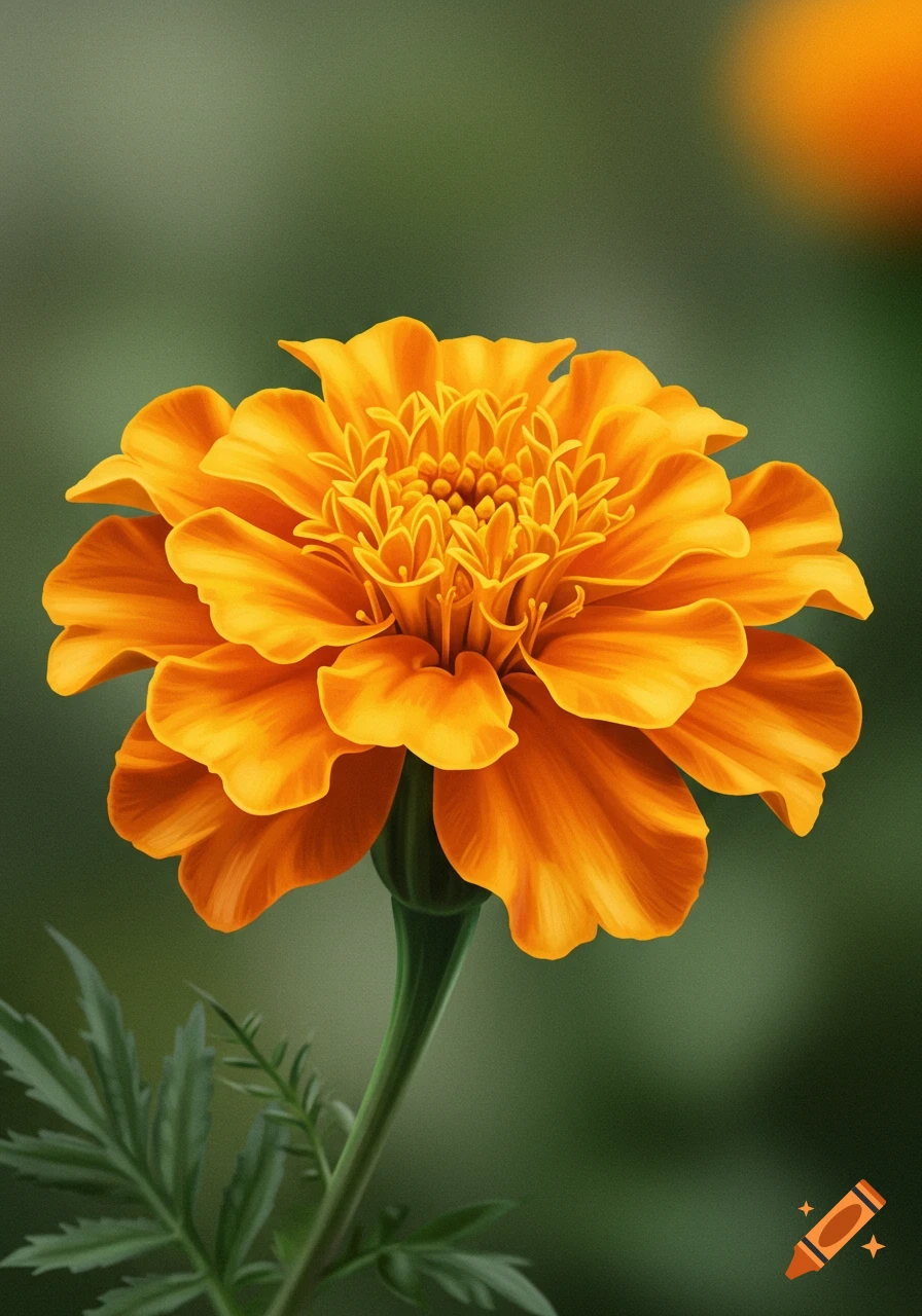 A vibrant orange marigold flower.