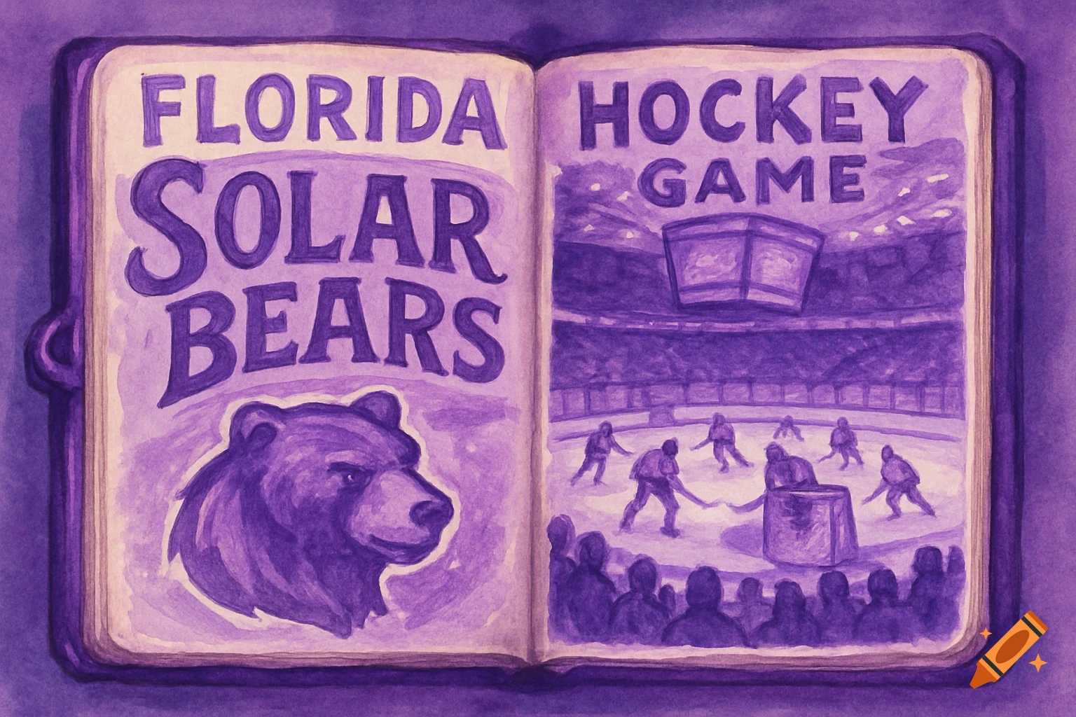 florida-solar-bears-hockey-game-scrapbook-journal-entry-on-craiyon